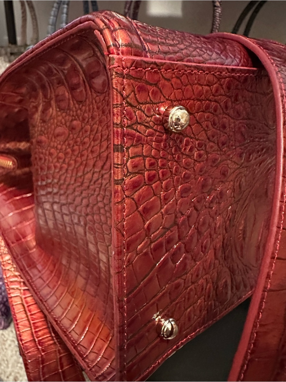Sale Today !! Brahmin Chili Large Caroline Satchel - Picture 9 of 14